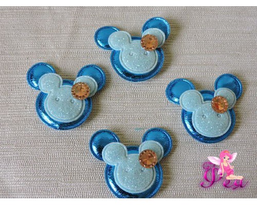 Патч с декором 3,2 см "Микки Маус", бирюзовый - 1 м