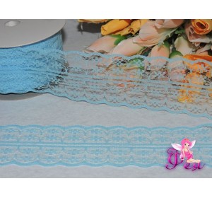 Кружево капрон 25мм голубого цвета - 1м