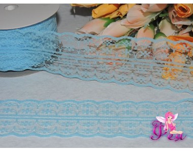 Кружево капрон 25мм голубого цвета - 1м