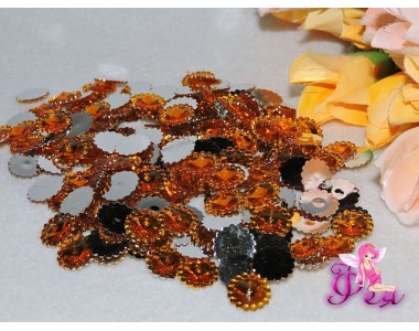 Стразы-декор "Цветок" 12 мм, цв. золото