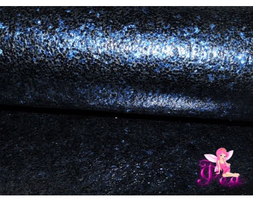  Искусственная кожа "Блестки-ламинация" 0.7 мм, цв. синий