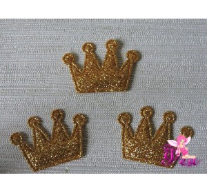 Патч с блестками 3*2,5 см "Корона", золото (1 шт)