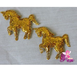 Патч " Единорог" 6*5 см, золото - 1шт