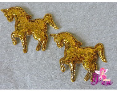 Патч " Единорог" 6*5 см, золото - 1шт