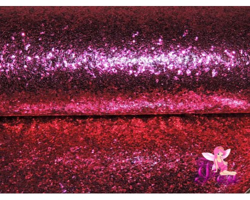  Искусственная кожа "Блестки-ламинация" 0.7 мм, цв. фуксия