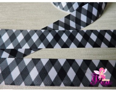 Репсовая лента 25 мм, с рисунком "Ромб"