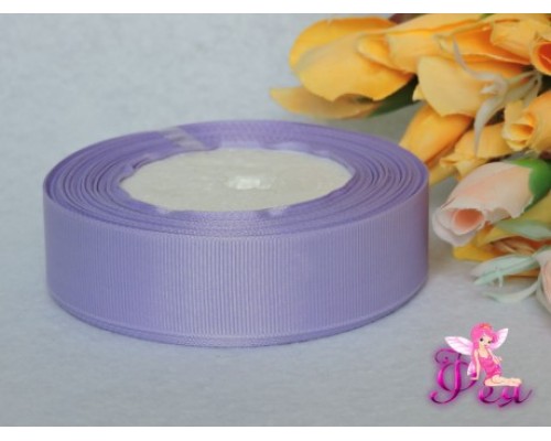 Однотонная репсовая лента 25 мм, сиреневого цвета