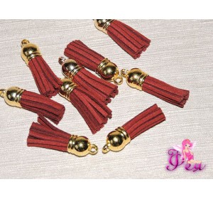 Декоративная кисточка замшевая 3,8 см, красный -1 шт