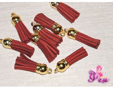 Декоративная кисточка замшевая 3,8 см, красный -1 шт