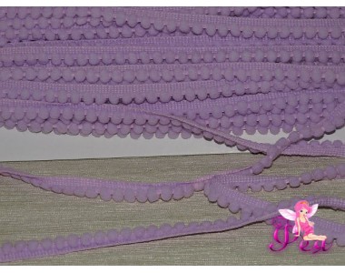 Тесьма с маленькими помпонами, цв.  сиреневый № 140 - 1 м