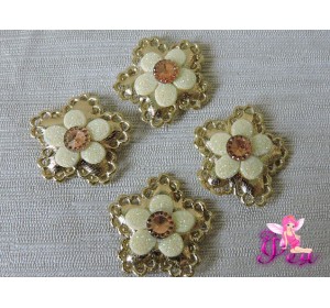 Патч с декором 3см "Цветок", золото - 1 м