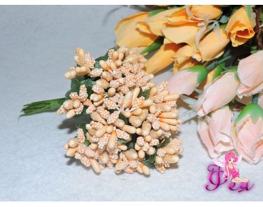 Букетики тычинок «зелень аралии»1 букетик=12 шт, цв. кремовый