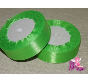 Атласная лента 25 мм, цв. ярко-зеленый- 1 м