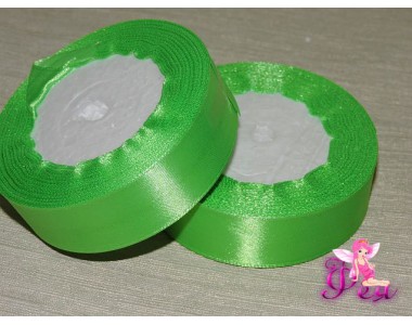Атласная лента 25 мм, цв. ярко-зеленый- 1 м