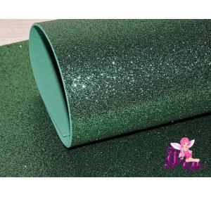 Фоамиран глиттерный 2мм (20*30см), цв. темно-зеленый