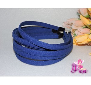 Ободок металл в ткани 1 см, цв. синий