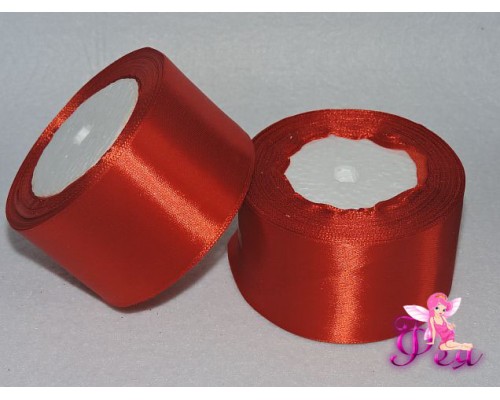 Атласная лента 50 мм, красный № 162