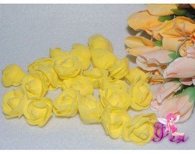 Роза 2,5 см из фоамирана, цв. желтый