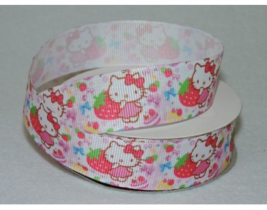 Лента репсовая 25 мм с рисунком, " Китти"