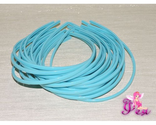 Ободок пластиковый 0,5 см, цв. голубой