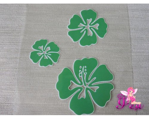 Термотрансфер "Цветы" 10*12 см, цв. бирюзовый