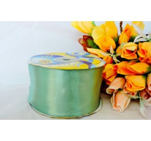 Атласная лента однотонная 50 мм*33 м, цв. грязно-оливковый