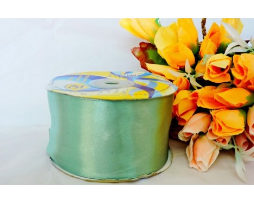 Атласная лента однотонная 50 мм*33 м, цв. грязно-оливковый