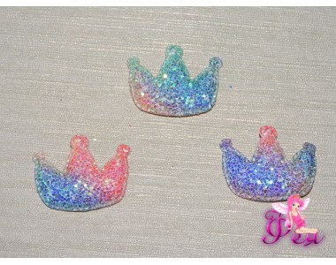 Патч 3D радужный, россыпь пайеток "Корона" 3,8*3 см, Д (1 шт)