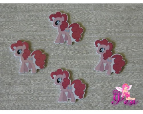 Кабошон-вырубка, 32мм*36мм, "Пони-Пинки Пай"