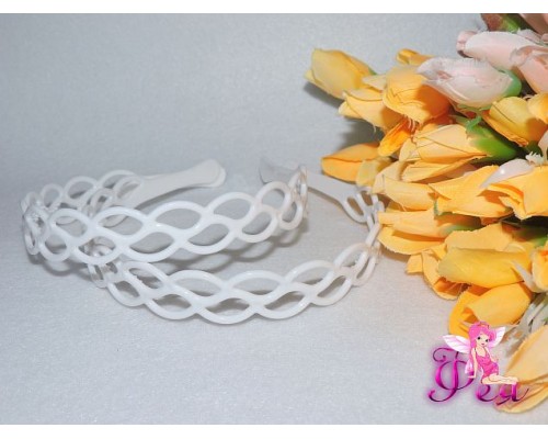 Ободок пластик цв.белый(20мм)