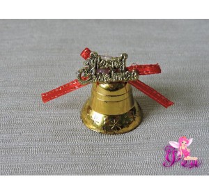 Новогодние украшения2,5 см "Колокольчики с декором", золото