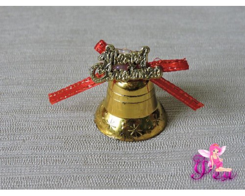 Новогодние украшения2,5 см "Колокольчики с декором", золото