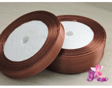 Атласная лента 12 мм, цв.коричневый - 1 м