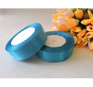 Однотонная атласная лента 25мм, цв. голубой