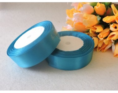 Однотонная атласная лента 25мм, цв. голубой