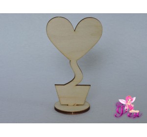 Заготовка из фанеры 10 см "Топиарий сердце" с подставкой 