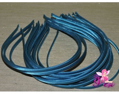 Ободок металл+атлас 0.5 см, цв. бирюзовый