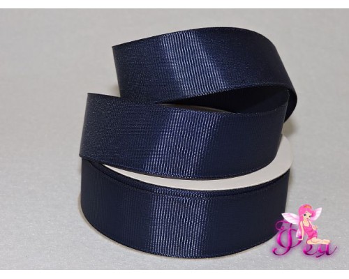 Однотонная репсовая лента 25 мм,  цв. фиолетово-синий -1 м