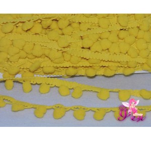 Тесьма с помпонами,размер — 6 мм, помпоны 1 см, лимонный
