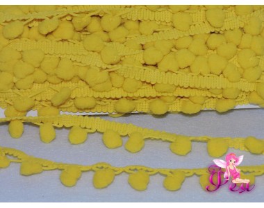 Тесьма с помпонами,размер — 6 мм, помпоны 1 см, лимонный