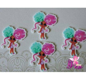 Кабошен-вырубка "Хэрдораблс " 35*29 мм двухцветные волосы -1 шт