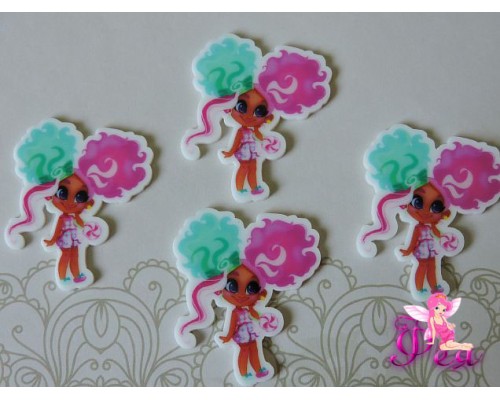 Кабошен-вырубка "Хэрдораблс " 35*29 мм двухцветные волосы -1 шт