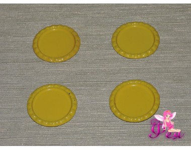 Крышечка для кабошона металл (25мм),цв. светло-желтый - 1 шт.