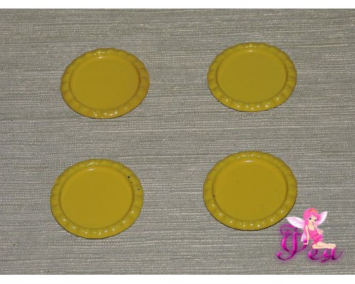 Крышечка для кабошона металл (25мм),цв. светло-желтый - 1 шт.