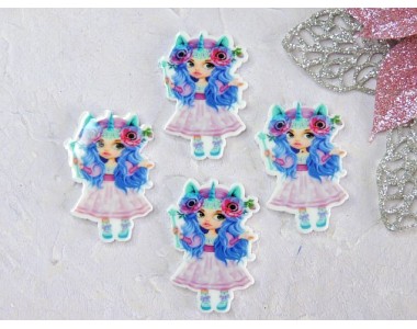 Кабошон-вырубка "Девочка-фея" 2,3*3,7 см - 1шт.