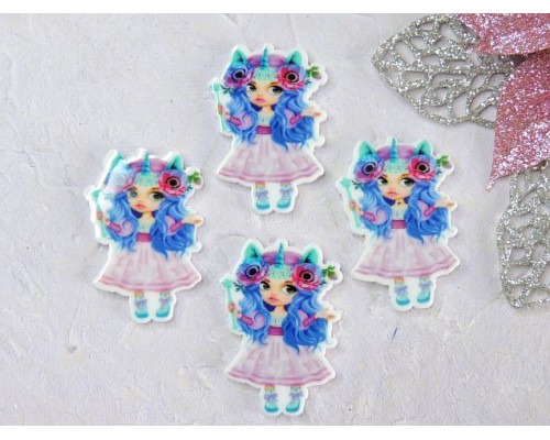 Кабошон-вырубка "Девочка-фея" 2,3*3,7 см - 1шт.