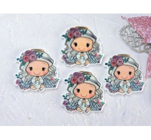 Кабошон-вырубка "Ангелочек" 3,2*3 см - 1 шт.