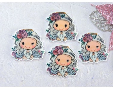 Кабошон-вырубка "Ангелочек" 3,2*3 см - 1 шт.