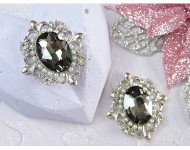 Серединка ювелирная, цв. графитовый - 1 шт.