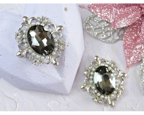 Серединка ювелирная, цв. графитовый - 1 шт.